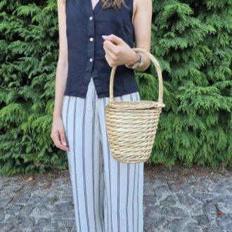 small wicker handbag birkin style