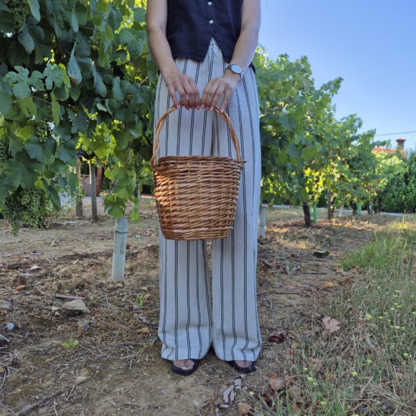 round wicker basket bag