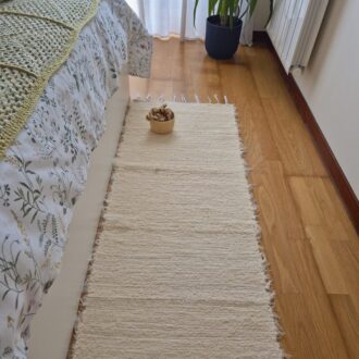 runner rug cream handwoven