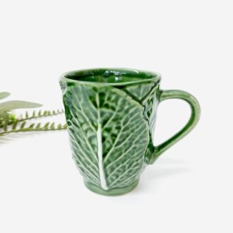 cabbage mug majolica pottery