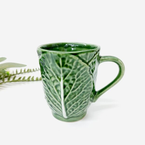 cabbage mug majolica pottery