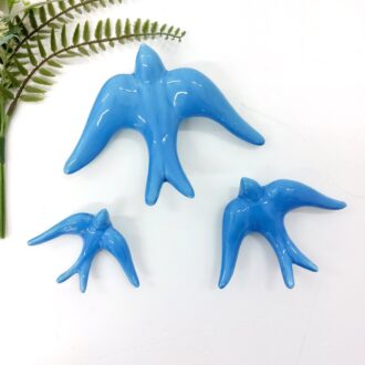 glazed blue birds handmade ceramic
